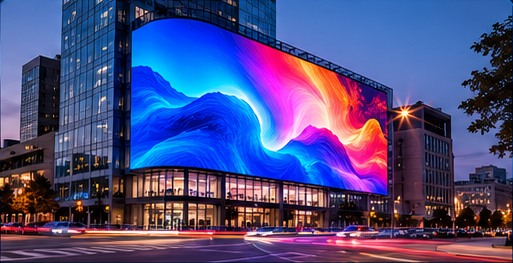 Pantalla LED de gran formato en edificio
