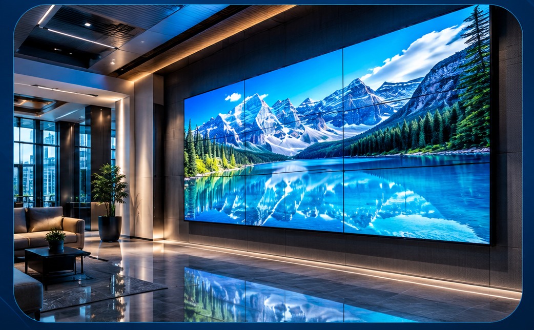 Video Wall moderno de gran formato en un espacio corporativo
